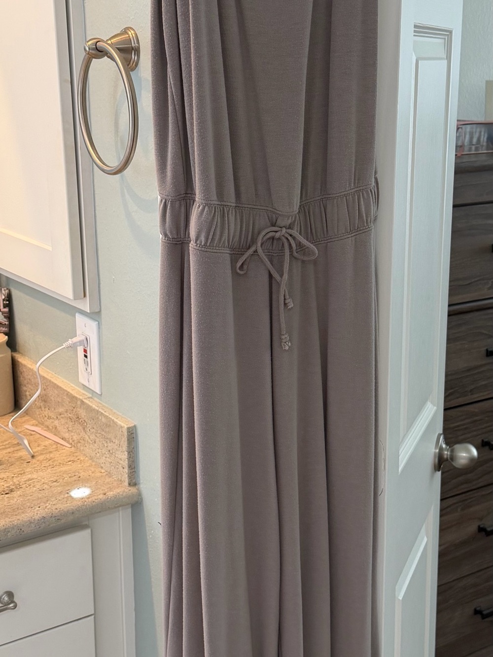 Abercrombie & Fitch Scoop Neck Sleeveless Jumpsuit in Taupe